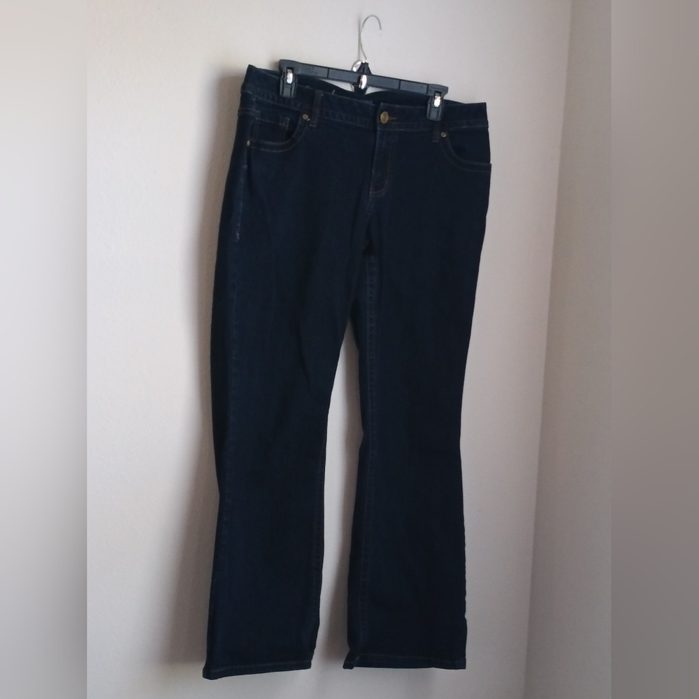 Lane Bryant Jeans Women 16 Dark Blue Bootcut Genius Fit Rodeo Western Cowgirl
